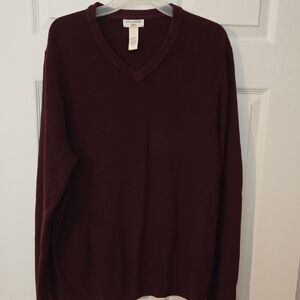 Dockers Men's Burgundy V-Neck Sweater